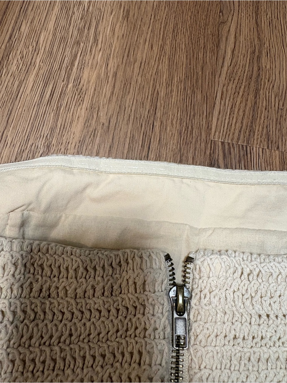 Anthropologie Mon Renn Cream Strapless Crochet Knit Mini Dress NWOT - Picture 13 of 15